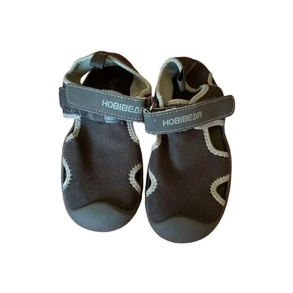 Hobibear kids, unisex, navy blue water shoes, dry clothes, toe sandals, 27/10.5.